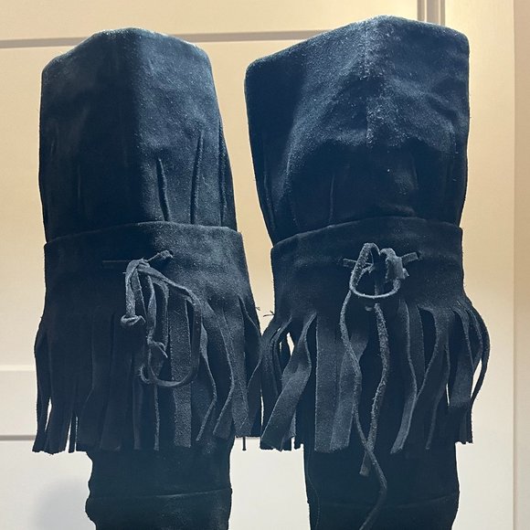 NINE WEST suede boot tall black - Picture 2 of 7